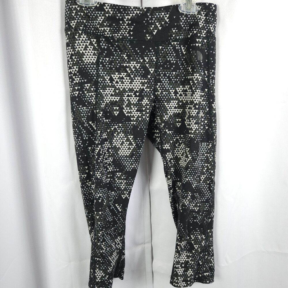 The North Face Black White Diamond Print‎ Capri Leggings Women's Small 26-29x18